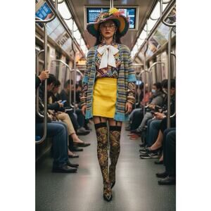 M Missoni Italy Knitwear Women's Wave Pattern 48/L Multicolor Striped Cardigan